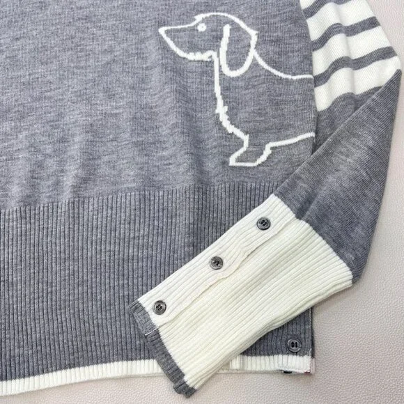 THOM BROWNE Knitted Wool Pullover Sweater - Picture 4 of 10